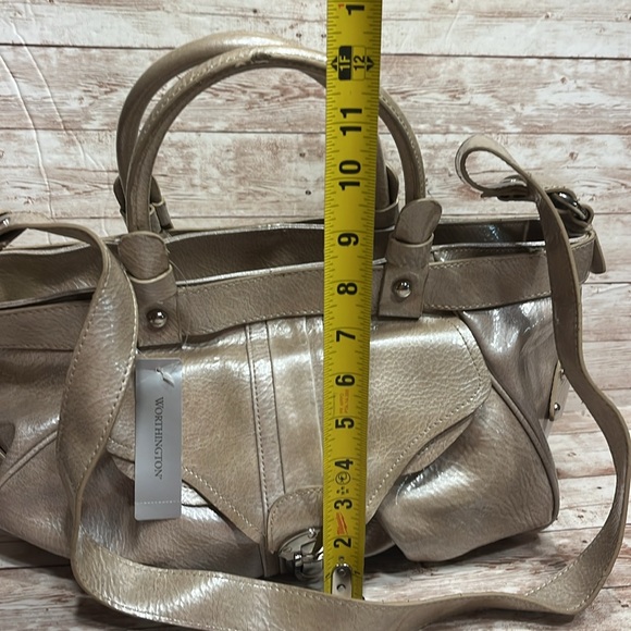 NWT Worthington Bone March Krinkle Handbag Shoulder Bag Crossbody purse - Picture 15 of 16